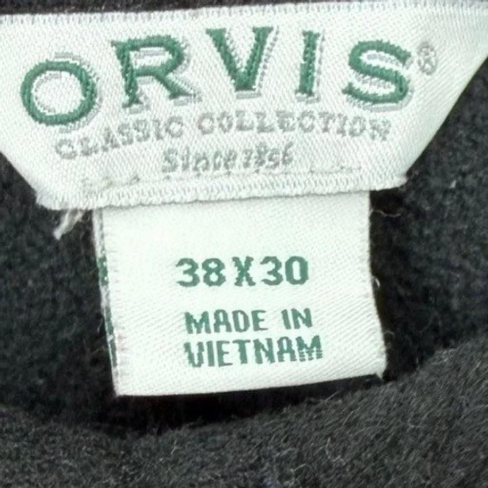 Orvis‎ Mens 38x30 Fleece Lined Pants Double Knee Hiking Outdoor Camping Utility